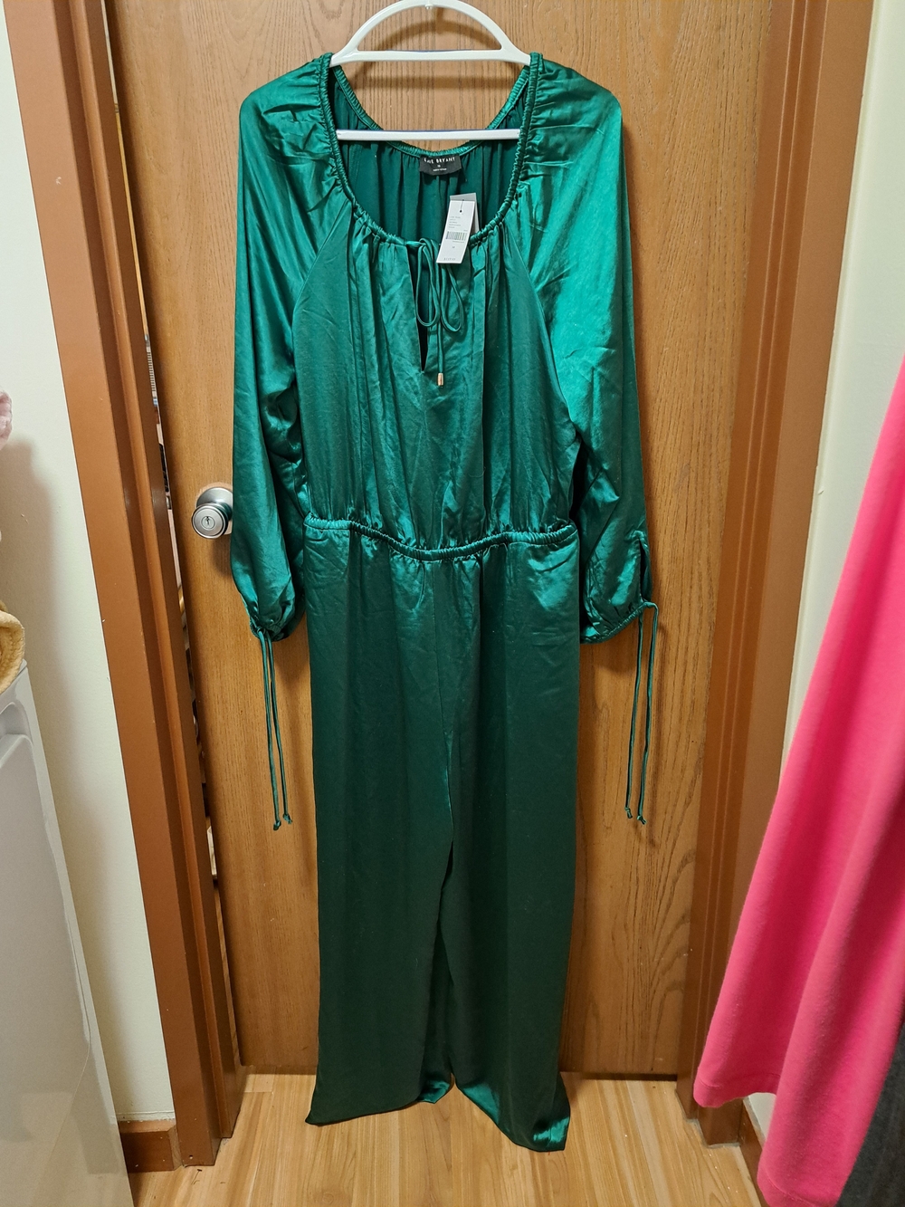 Lane Bryant Green Satin Jumpsuit
